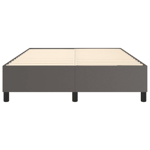 Estrutura de Cama de casal moderno com molas 140x200 cm couro artificial cinzento