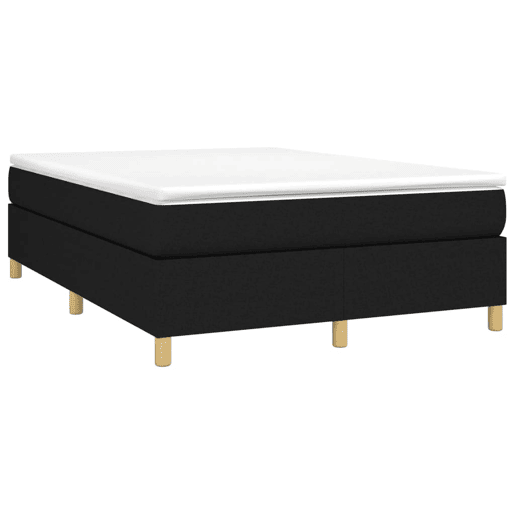 Estrutura de Cama de casal moderno com molas 140x190 cm tecido preto