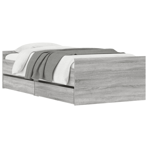 Estrutura de cama de solteiro para adultos solteiro pequena c gavetas cinzento sonoma Estrutura de cama de solteiro para adultos solteiro pequena c gavetas cinzento sonoma