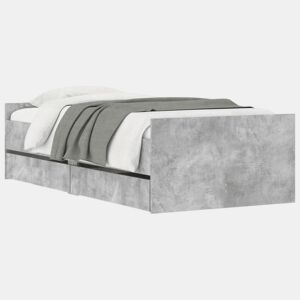 Estrutura de cama de solteiro Design pequena c gavetas cinzento-cimento