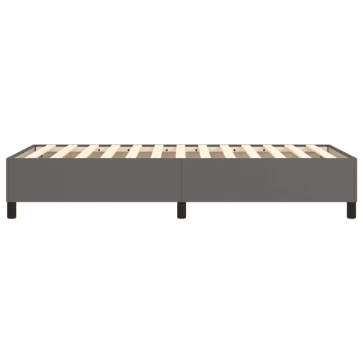 Estrutura de cama de solteiro para adultos com molas 90x190 cm couro artificial cinzento