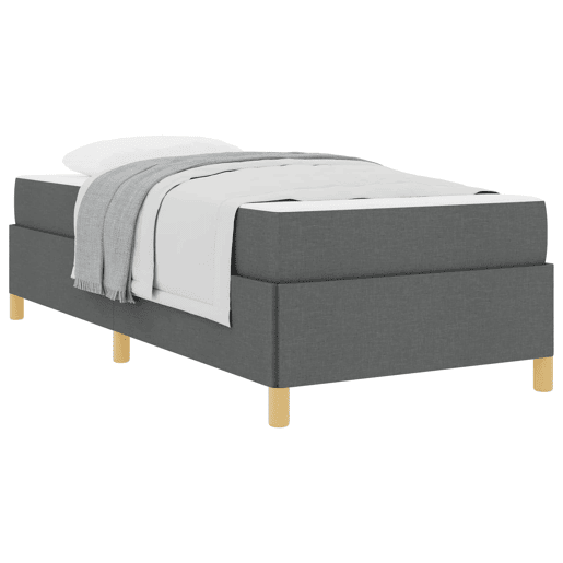 Estrutura de cama de solteiro para adultos com colchão Cinza Escuro 80 x 200 cm tecido