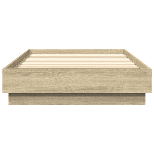 Estrutura de cama de solteiro para adultos com luzes LED 90x190 cm carvalho sonoma