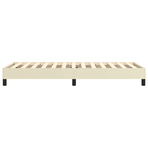 Estrutura de cama de solteiro para adultos com molas 90x190 cm couro artificial cor creme