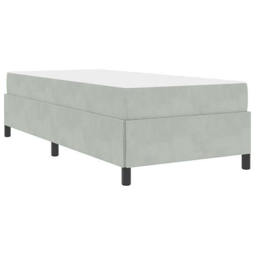 Estrutura de cama de solteiro Design com colchão Cinzento-claro 90 x 200 cm tecido
