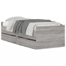 Estrutura de cama de solteiro para adultos com gavetas 90x190 cm cinzento sonoma