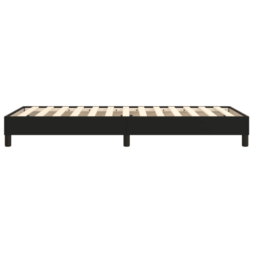 Estrutura de cama de solteiro para adultos com molas 90x200 cm couro artificial preto