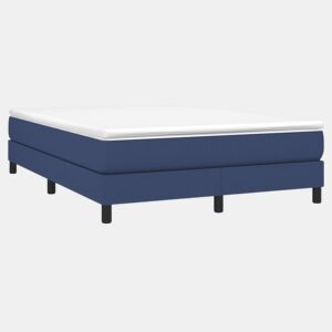 Estrutura de Cama de casal moderno com molas 140x190 cm tecido azul