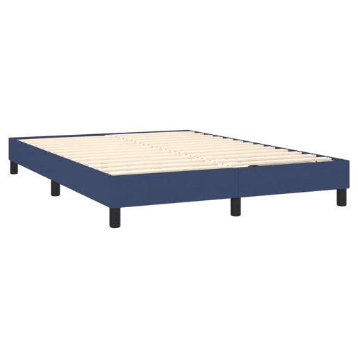 Estrutura de Cama de casal moderno com molas 140x190 cm tecido azul