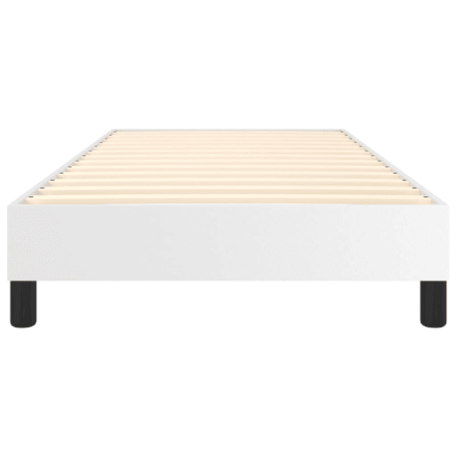 Estrutura de cama de solteiro para adultos com molas 90x190 cm couro artificial branco