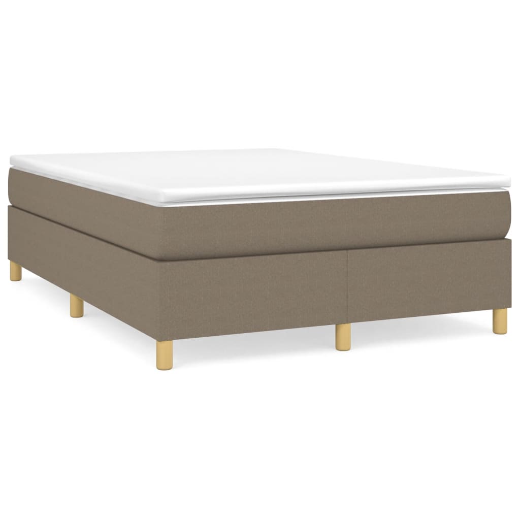 Estructura de cama doble matrimonial - con somier tela gris taupe 140x190 cm