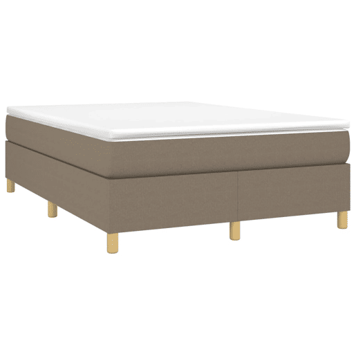 Estrutura de Cama de casal moderno com molas 140x190 cm tecido castanho-acinzentado