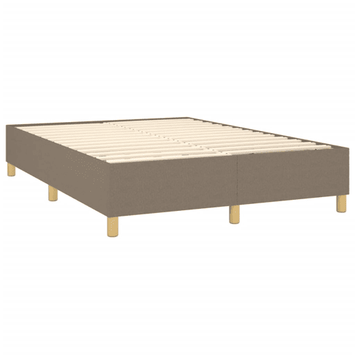 Estrutura de Cama de casal moderno com molas 140x190 cm tecido castanho-acinzentado