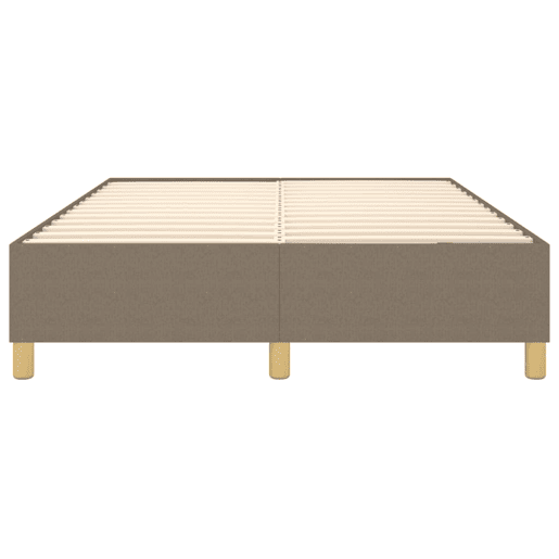 Estrutura de Cama de casal moderno com molas 140x190 cm tecido castanho-acinzentado