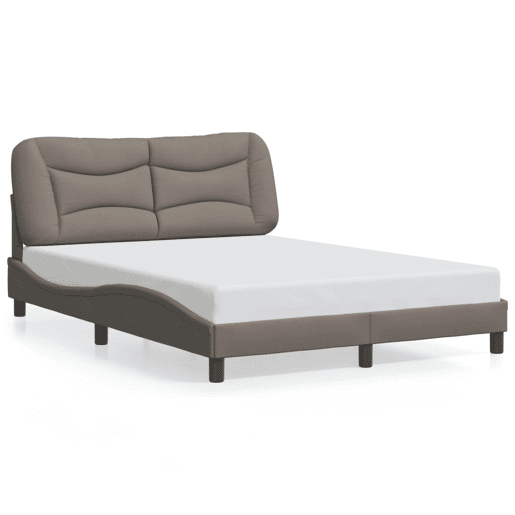 Estrutura de Cama de casal moderno com LED - 140x200 cm tecido