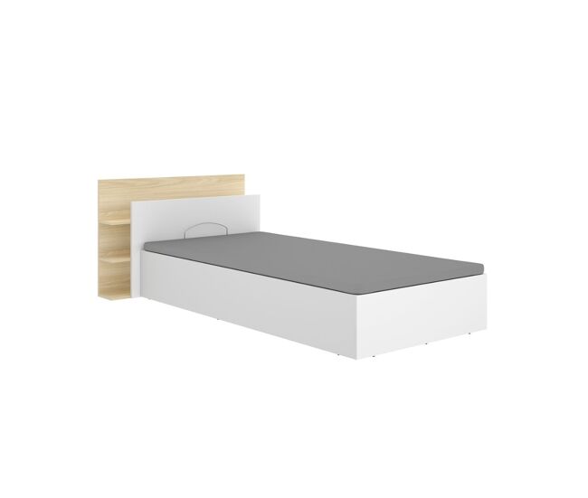 Composición de dormitorio pack tori cabecero y canapé abatible blanco/natural 73x108,2x213,4 cm