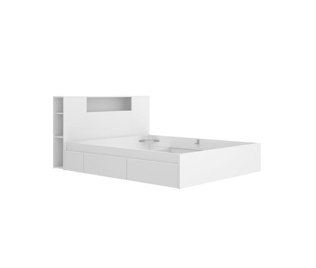 Composición de dormitorio pack ten cabecero con canapé 4 cajones blanco 95,5x160x243,2 cm