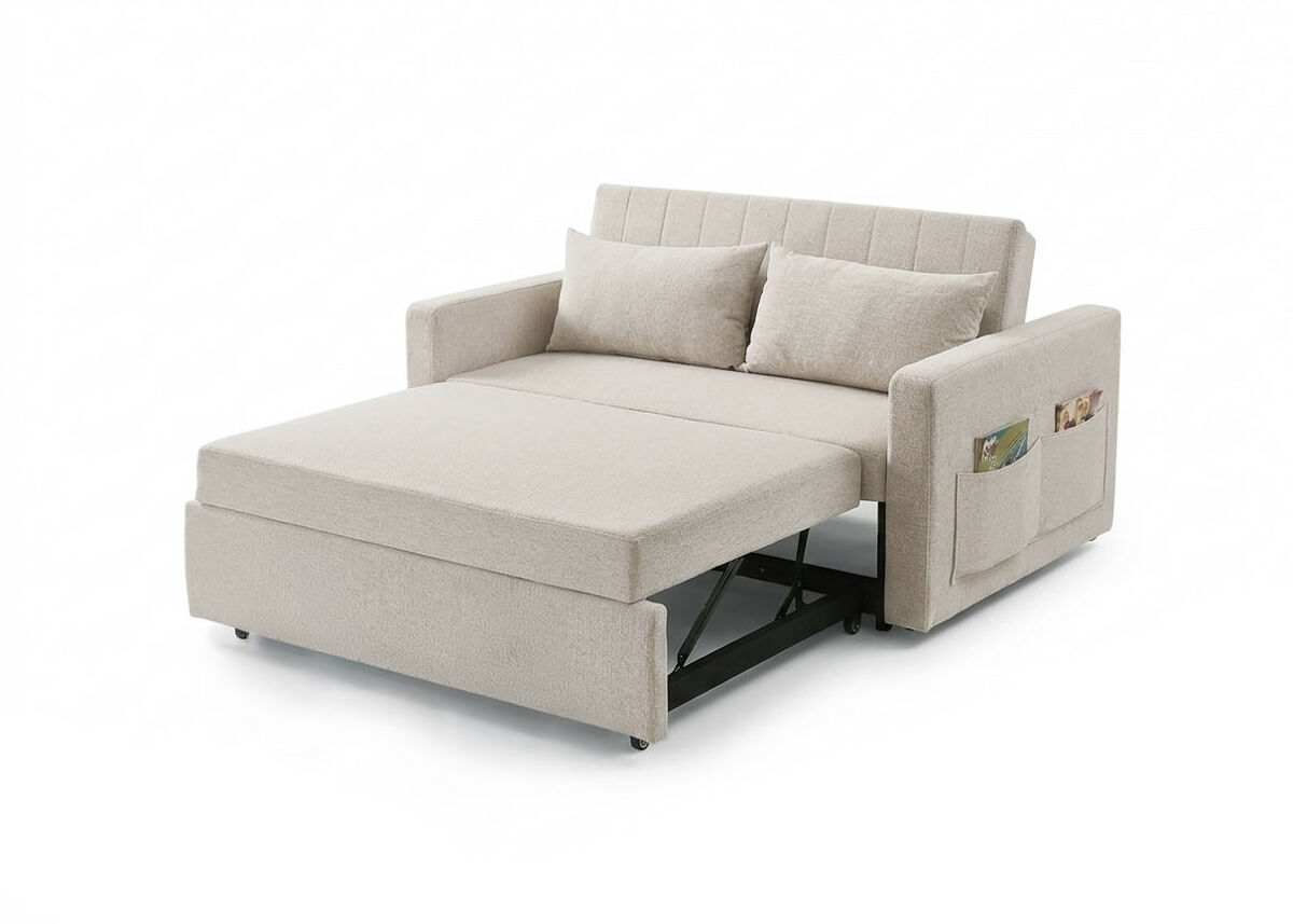 Sofa cama de matrimonio tarantino 140cm, beige