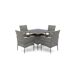 Conjunto Mesa Cuadrada + 4 Sillas de Ratan PE. Jardin y Terraza Conjunto Mesa Cuadrada + 4 Sillas de Ratan PE. Jardin y Terraza Gris