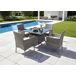 Conjunto Mesa Cuadrada + 4 Sillas de Ratan PE. Jardin y Terraza Conjunto Mesa Cuadrada + 4 Sillas de Ratan PE. Jardin y Terraza Gris