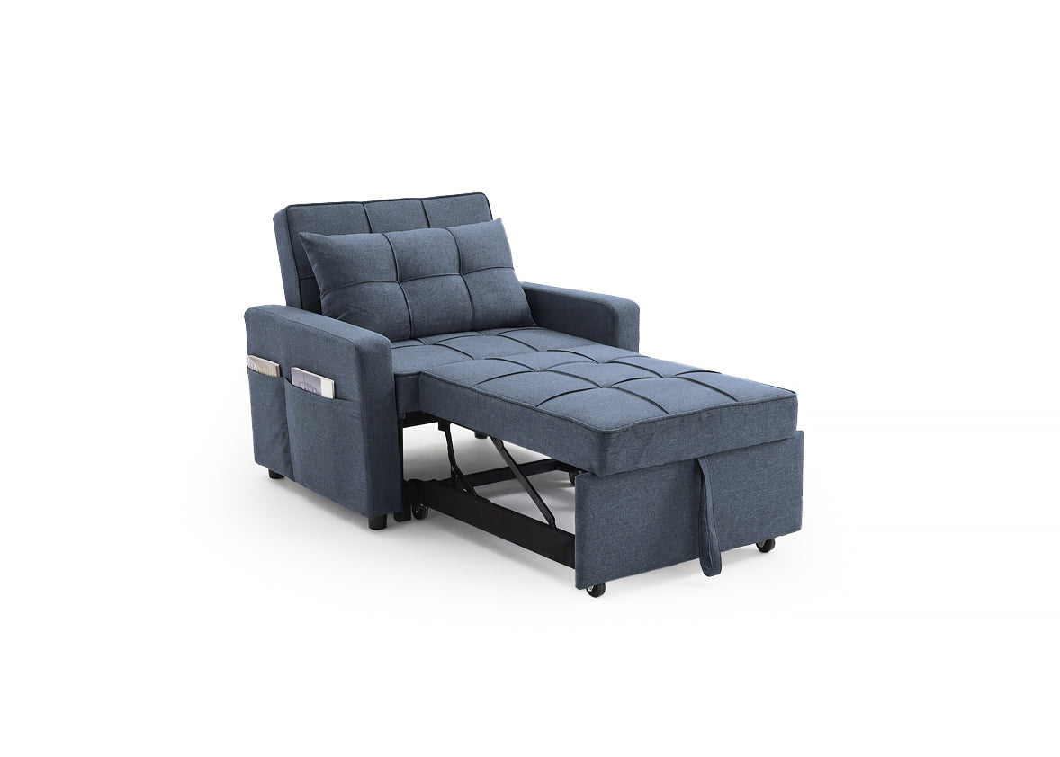 Sofa cama pabs 1 plaza 90cm, azul