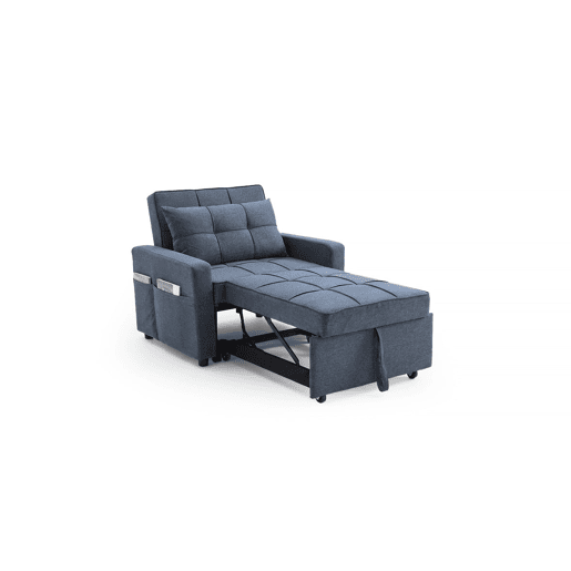 Sofá-cama Pabs de 1 lugar, 90 cm, azul
