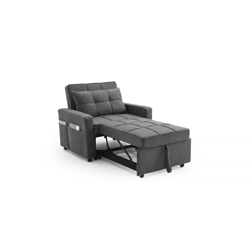 Sofá-cama Pabs de 1 lugar, 90 cm, cinza