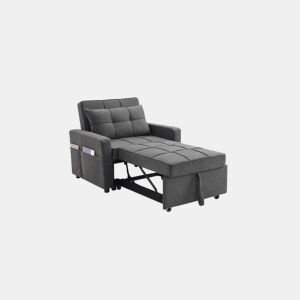 Sofá-cama Pabs de 1 lugar, 90 cm, cinza