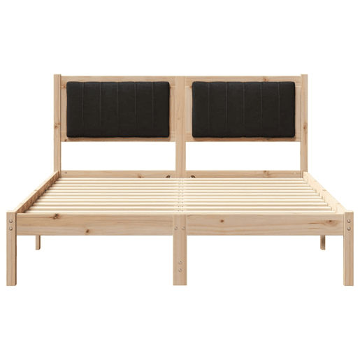 Estrutura de Cama de casal moderno com Cabeceira Estofada Preto 140 x 190 cm