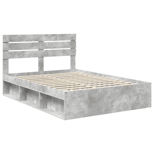 Estrutura de Cama de casal para adultos com cabeceira Concreto 140 x 200 cm