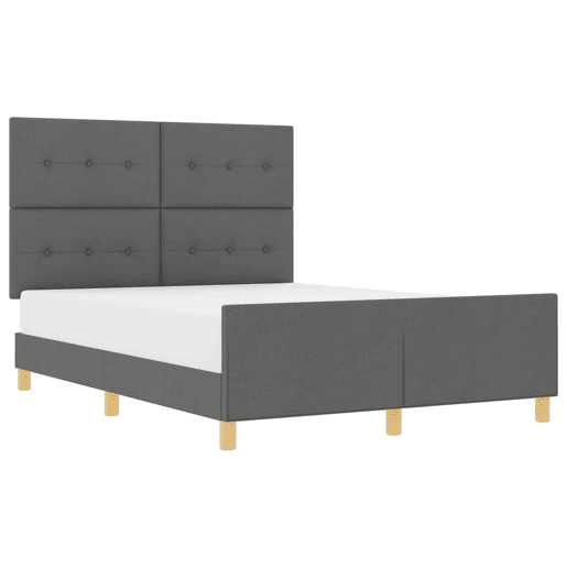 Estrutura De Cama De Casal Moderno - Cinzento escuro 140 x 200 cm tecido