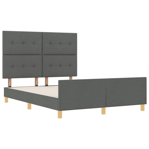Estrutura De Cama De Casal Moderno - Cinzento escuro 140 x 200 cm tecido