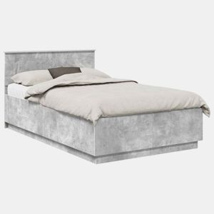 Estrutura De Cama De Casal Moderno - Cinzento 135 x 190 cm Madeira processada
