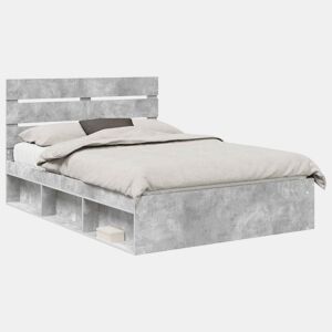 Estrutura de Cama de casal para adultos com cabeceira Concreto 140 x 200 cm