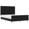Estrutura de cama de casal com cabeceira - Preto 140 x 200 cm tecido