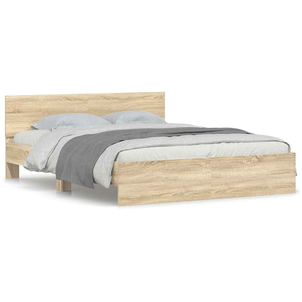 Estructura de cama matrimonial 145x193 Madera Clara