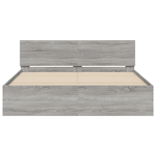 Estrutura de Cama de casal moderno com cabeceira 140x200 cm cinzento sonoma