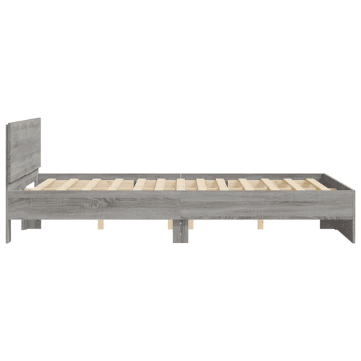 Estrutura de Cama de casal moderno com cabeceira 140x200 cm cinzento sonoma