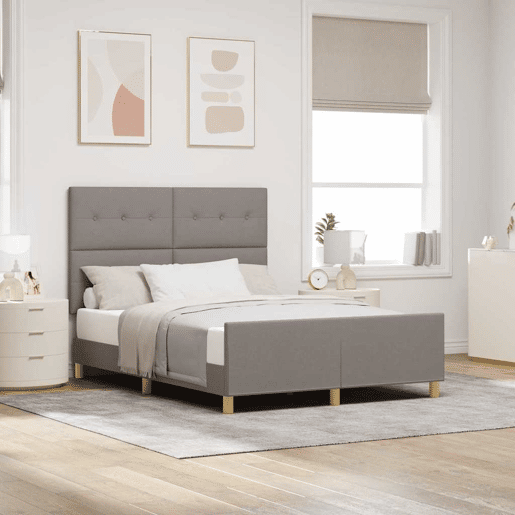 Estrutura De Cama Dupla - Cinzento-acastanhado 140 x 200 cm tecido