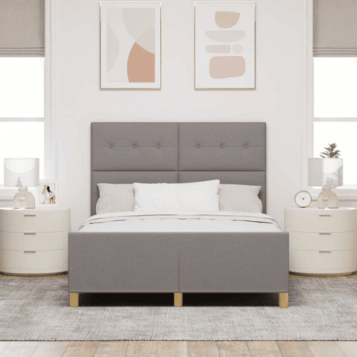 Estrutura De Cama Dupla - Cinzento-acastanhado 140 x 200 cm tecido
