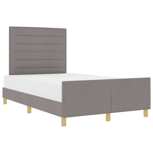 Estrutura De Cama Dupla - Cinzento-acastanhado 140 x 200 cm tecido Estrutura De Cama Dupla - Cinzento-acastanhado 140 x 200 cm tecido