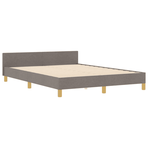 Estrutura De Cama Dupla - Cinzento-acastanhado 140 x 200 cm tecido Estrutura De Cama Dupla - Cinzento-acastanhado 140 x 200 cm tecido