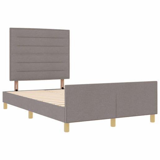 Estrutura De Cama Dupla - Cinzento-acastanhado 140 x 200 cm tecido Estrutura De Cama Dupla - Cinzento-acastanhado 140 x 200 cm tecido