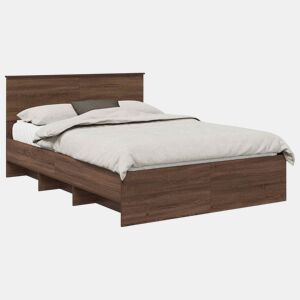 Estrutura da Cama de casal moderno com cabeceira Carvalho Marrom 140 x 200 cm