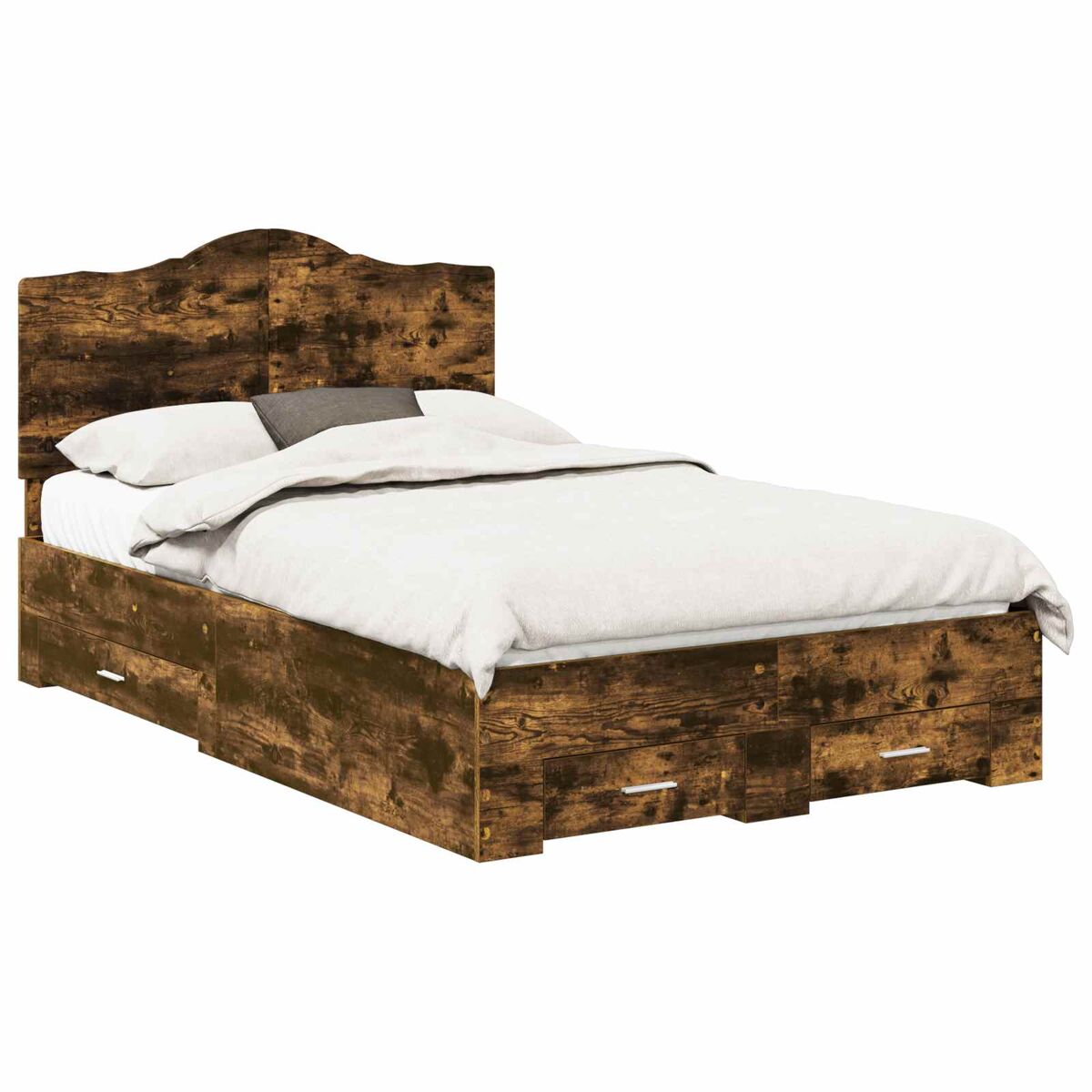 Estructura de cama matrimonial 138x196 Marrón