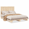 Estrutura de Cama de casal simple com cabeceira 140x200 cm pinho maciço