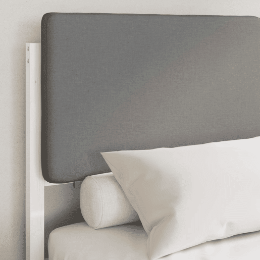 Estrutura de Cama de casal moderno com Cabeceira Estofada Cinzento-claro