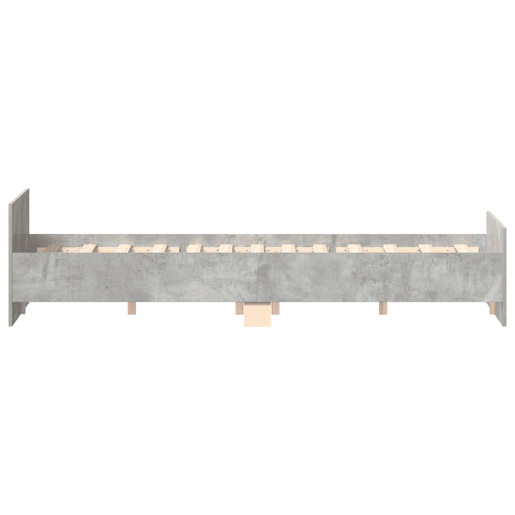 Estrutura Cama de casal para adultos c painéis cabeceirapés 140x200cm cinza cimento