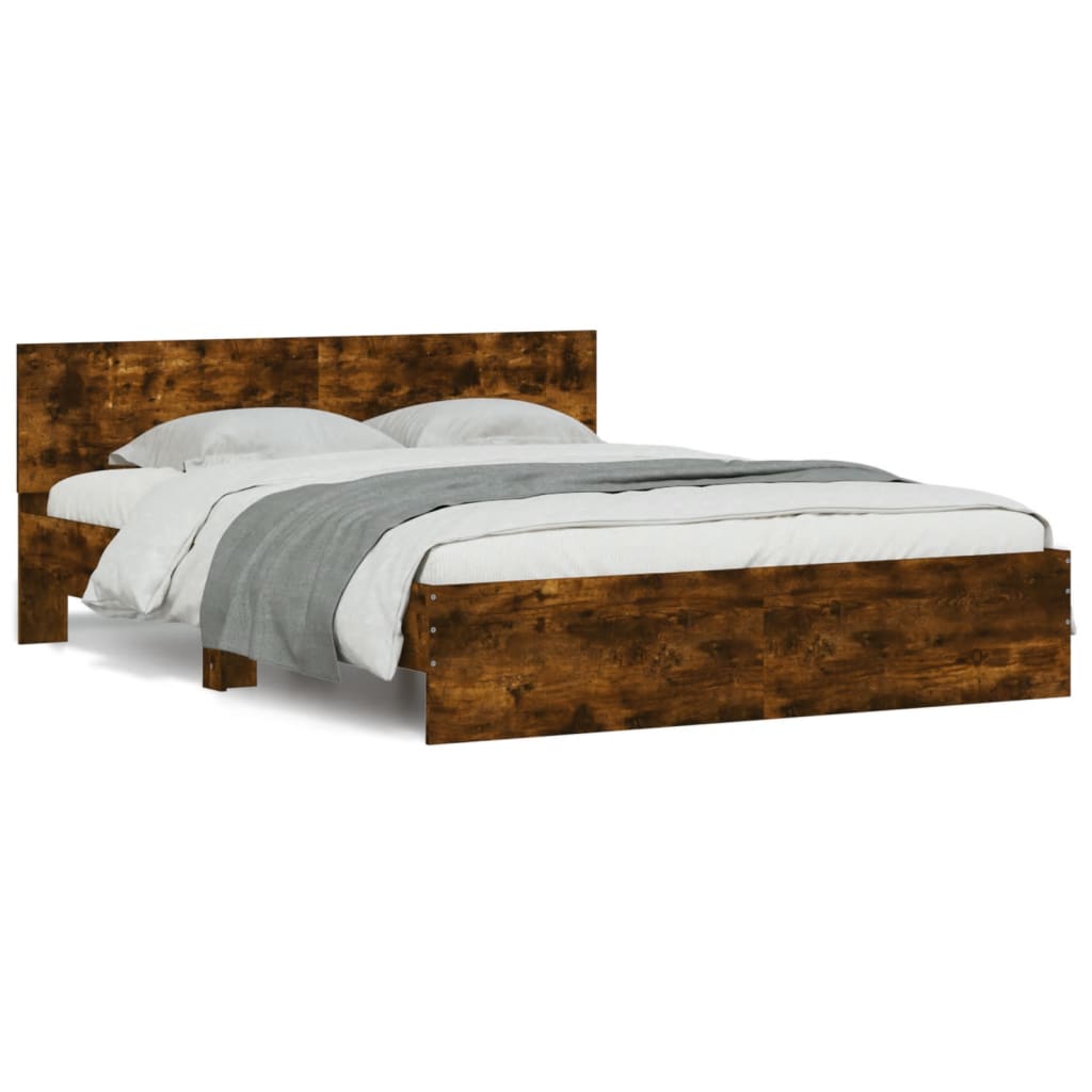 Estructura de cama matrimonial 145x193 Marrón