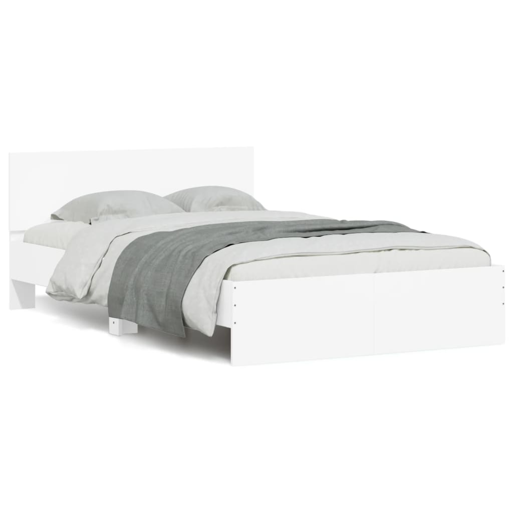 Estructura de cama matrimonial estilo con cabecero blanca 135x190 cm